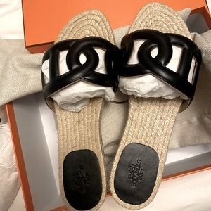 Authentic Hermes Famosa Espadrille Sandals